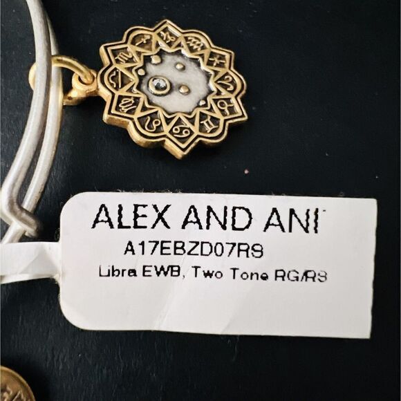 NEW Alex and Ani Libra Zodiac Charm Two Tone Gold Silver Bracelet 2017 - Picture 5 of 5